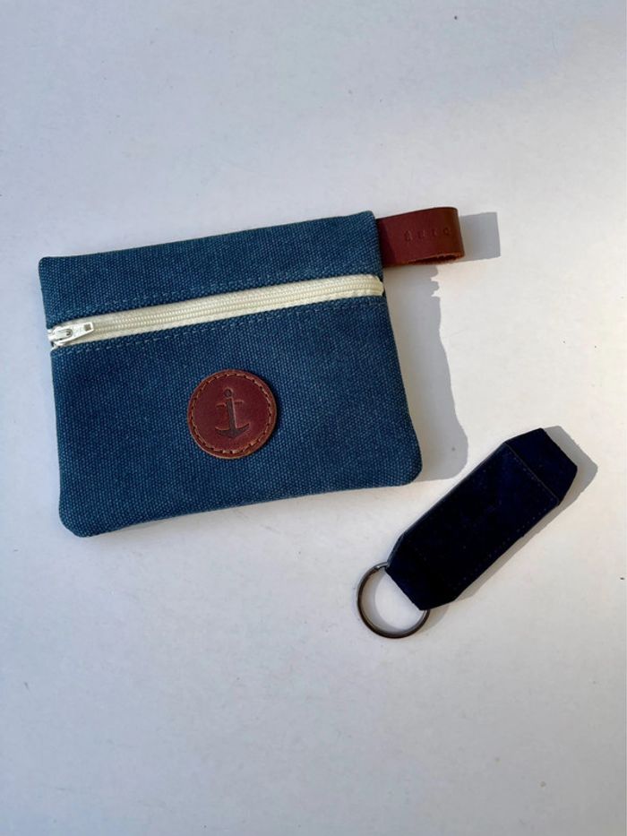 Lot de 2 : porte-monnaie et porte-clés style marin