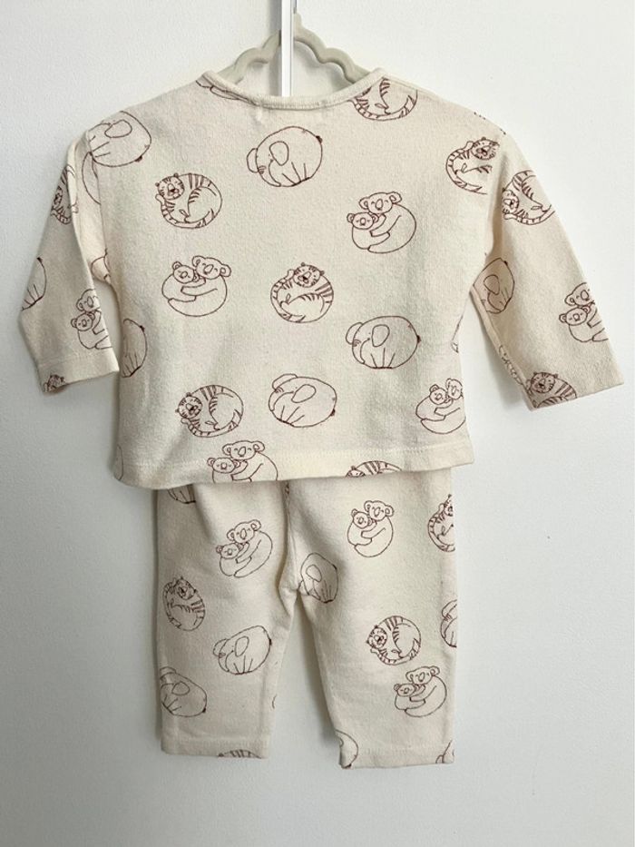 Ensemble bébé pantalon + haut animaux Zara 68cm - photo numéro 2