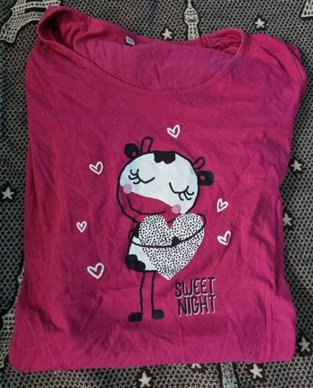 Robe de nuit rose avec vache 42-44