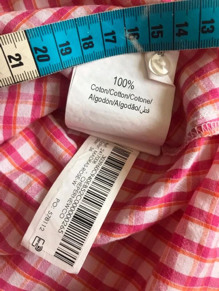 Chemisier sans manches carreaux nœud nombril - photo numéro 5