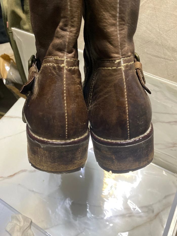 Bottes mi hautes d’hiver . cuir . Pointure 37 . - photo numéro 9