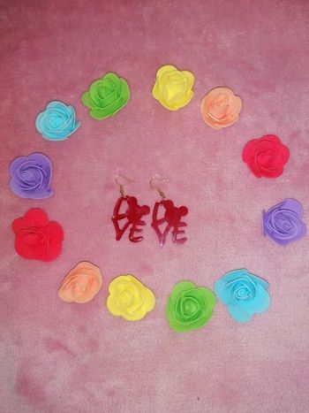 Boucles d'oreilles Mickey Love rouge