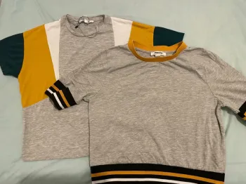 2 t-shirts court gris et jaune Jennyfer S
