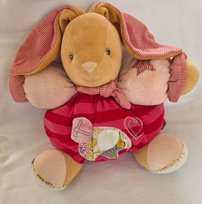 Doudou peluche Lapin grelot patapouf 30 cm - Éléphant- Kaloo