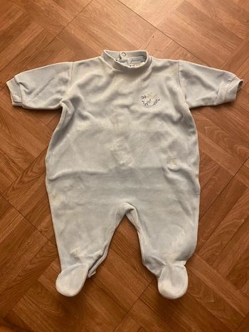 Pyjamas une pièce bleu vintage Jacadi 3 mois