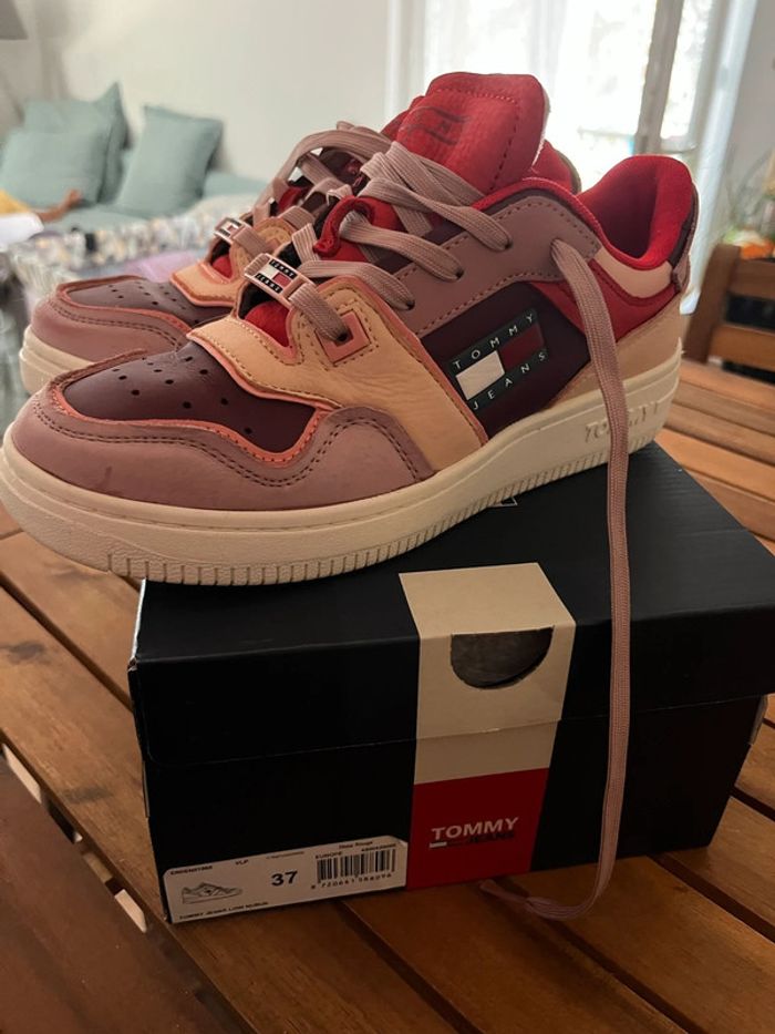 Baskets tommy jeans Colour-Block En Cuir low Nubuck - photo numéro 4
