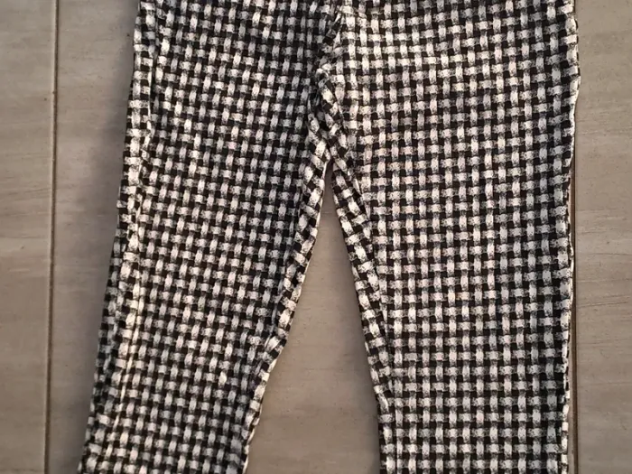 Pantalon noir blanc à carreaux Moda Ana Taille M - photo numéro 3