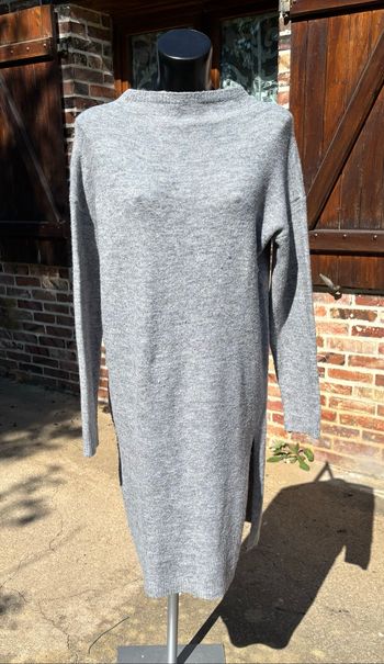 Robe en tricot unie à manches longues – Taille 38/40 – Gris