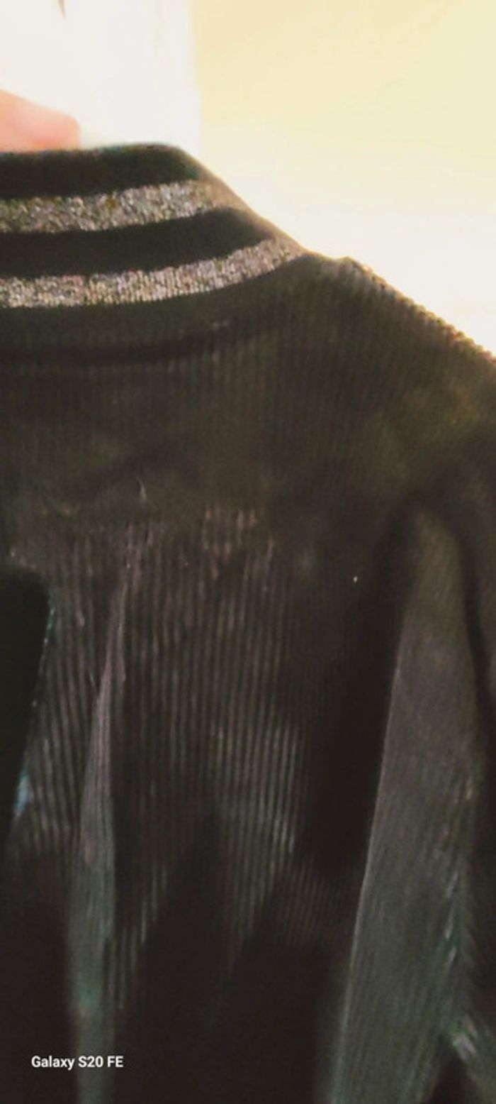 Superbe Teddy en velours noir neuf avec étiquette marque créateur C'est beau la vie taille 44/46 - photo numéro 9