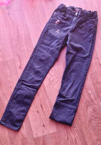Pantalon bleu marine motif doré tape à l oeil 12 ans