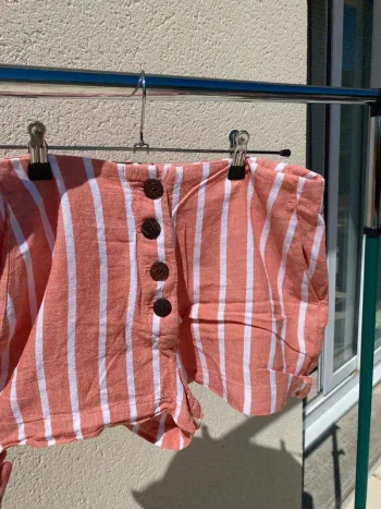 short en lin pimkie à rayures taille 36 neuf