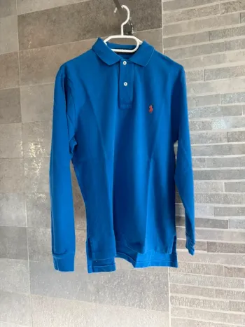 Polo manches longues Ralph Lauren bleu – Taille XS