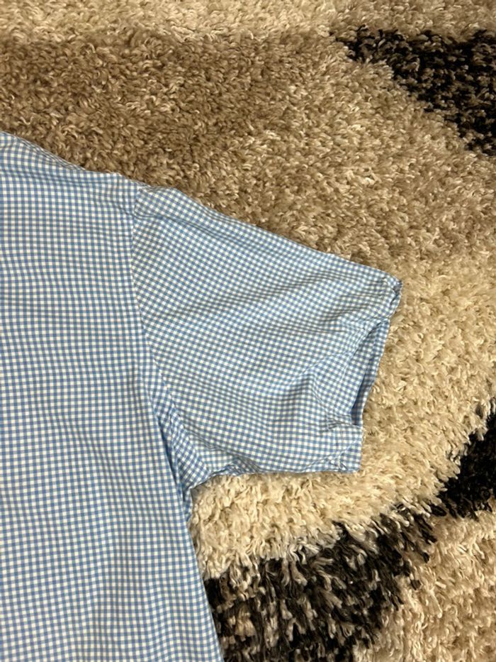 Chemise Ralph Lauren à carreaux bleu et blanc logo rose taille XL style old money - photo numéro 5