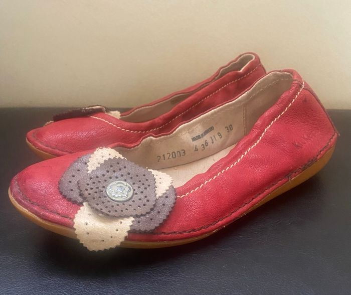 Ballerines cuir »Kickers »rouges - photo numéro 3