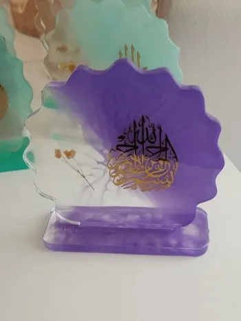 idée cadeau ornement bureau coiffeuse couvre tasse en résine et fleur naturelle abr001