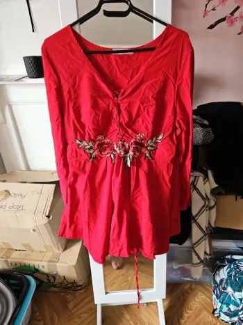 Blouse manche longue rouge t46 américaine
