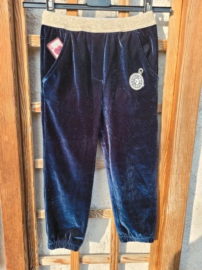 Ensemble billieblush velours bleu nuit 🕰 pantalon jogging et haut manches longues 6 ans - photo numéro 10