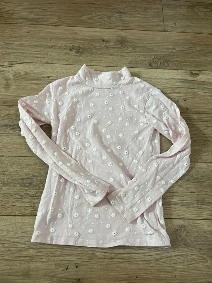 6 ans /120 cm sous pull coton fleurs reliefs
