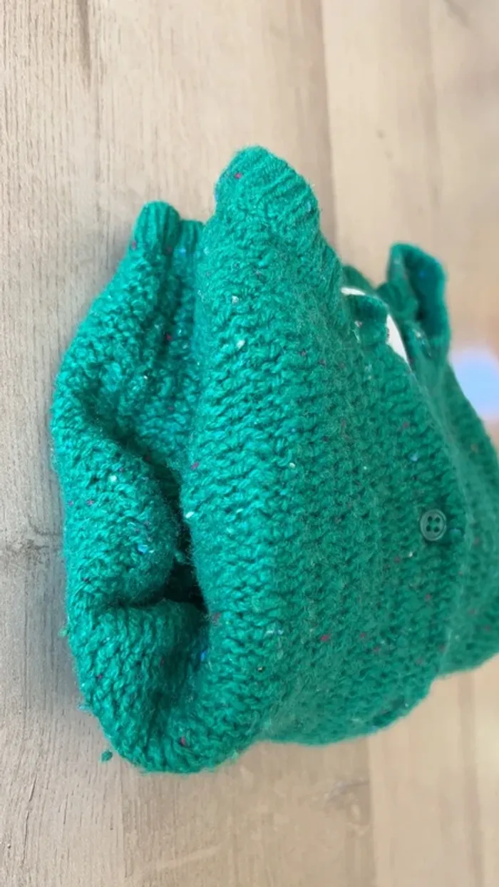 Gilet en laine mélangée vert - photo numéro 4