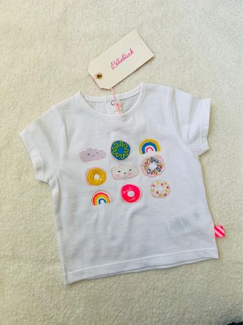 T-shirt blanc billieblush 6 mois ornements