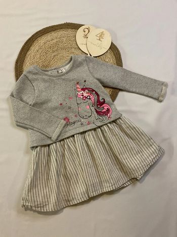 Robe fille manche longue licorne
