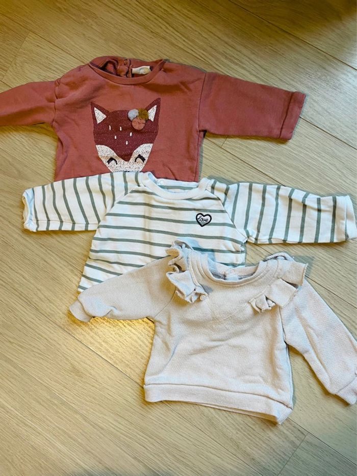 Lot de 3 sweats 6 mois
