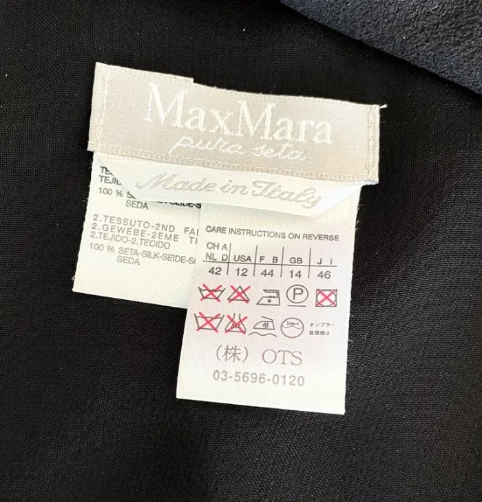Robe noir 100% soie MaxMara - photo numéro 5
