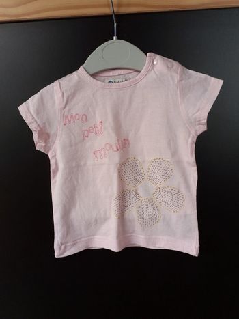 Tee-shirt manches courtes 12 mois fille - Alphabet