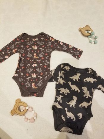 Lot de 2 bodies dinosaures et forêt