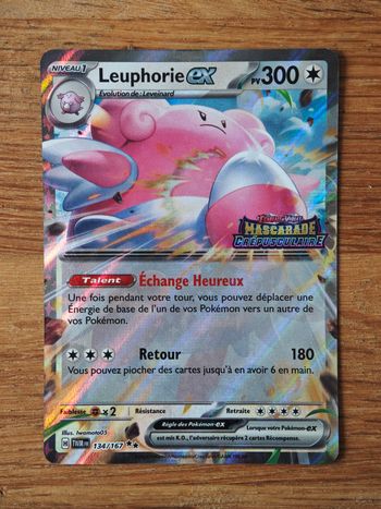 Carte Pokémon Ultra rare Ex Stamp Leuphorie Ex Mascarade crépusculaire ev6