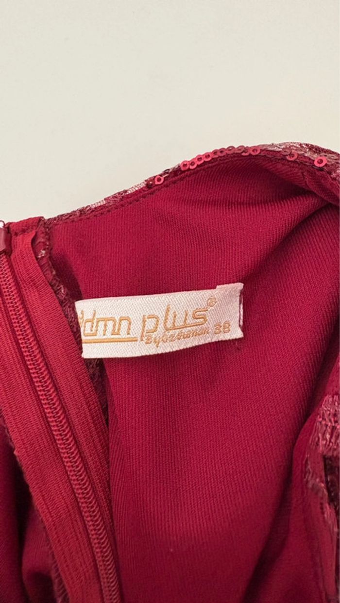 Robe de soirée rouge bordeaux taille M femme - photo numéro 4