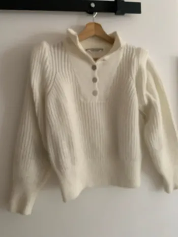 Pull Naf Naf blanc avec col