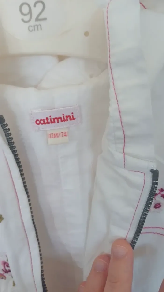Manteau catimini blanc mi saison 12 mois fille - photo numéro 3