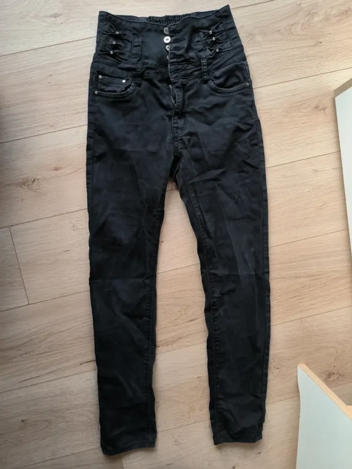 Jean noir femme strass