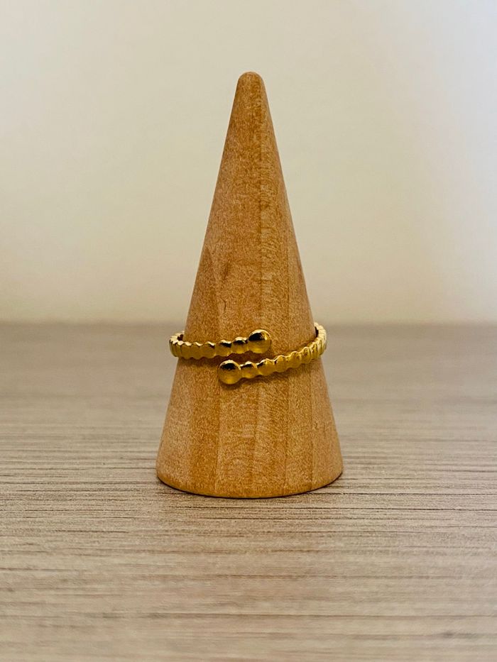 Bague doré ajustable œil rouge acier inoxydable - photo numéro 4