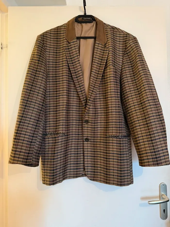 Veste de costume vintage en très bon état taille 50 bleu vert Roger Arloing