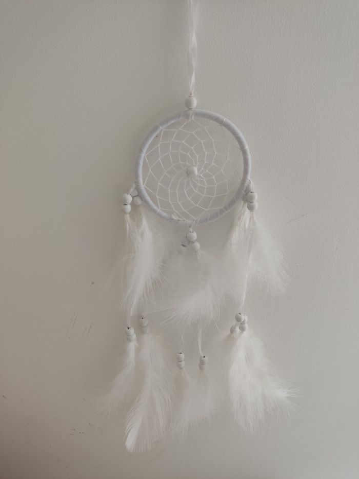 Attrape rêve plumes blanches