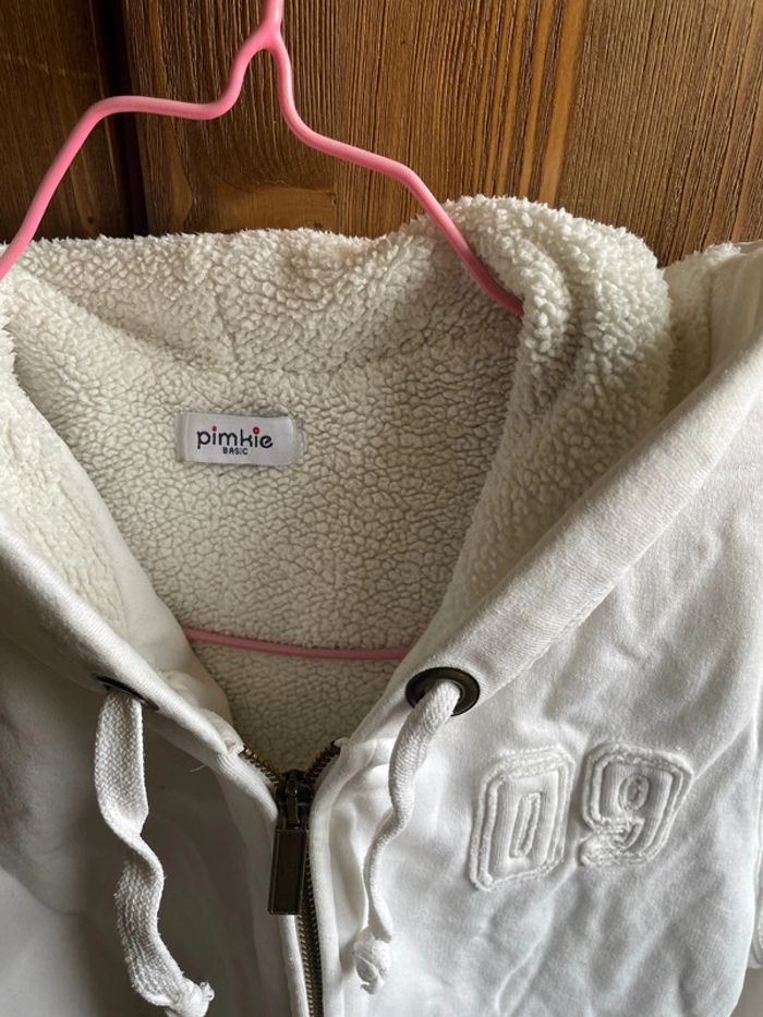 Veste blanche doublé polaire - photo numéro 2