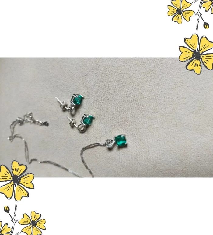 Parure argent 925 & pierre verte - photo numéro 11