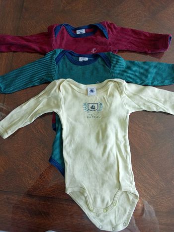 Lot de 3 bodies Petit Bateau 6m - 67cm