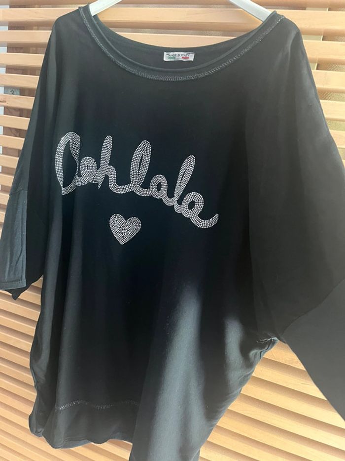 Tee shirt oversize Made in Italy strass