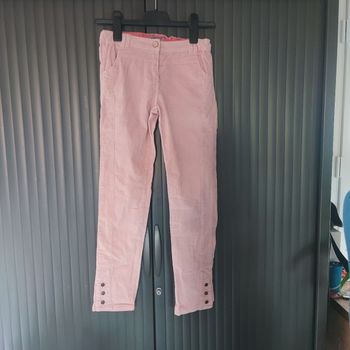 Pantalon velours côtelé rose sergent major réglable a la taille 14 ans