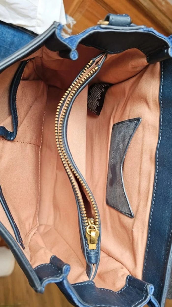 Sac en cuir Nat & Nin marine à bandoulière - photo numéro 9