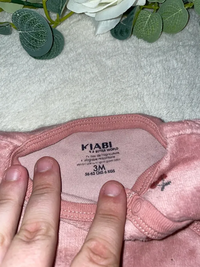 Pyjama velours deux pièces  3 mois Kiabi - photo numéro 2