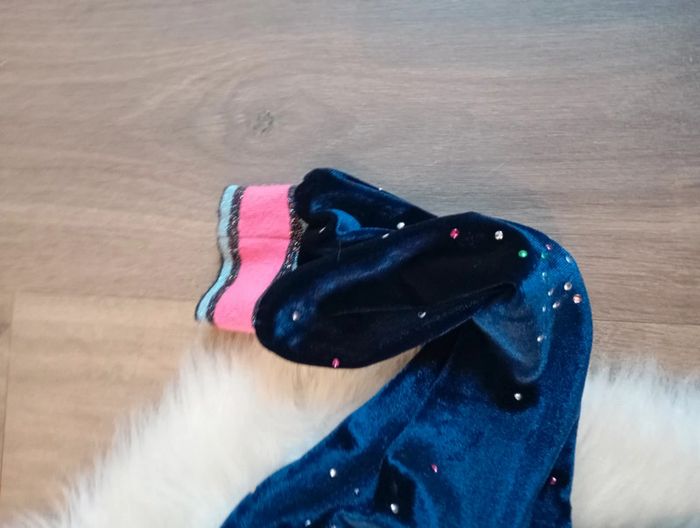 Billieblush 💖 robe en velours marine bande rose 4 ans - photo numéro 6
