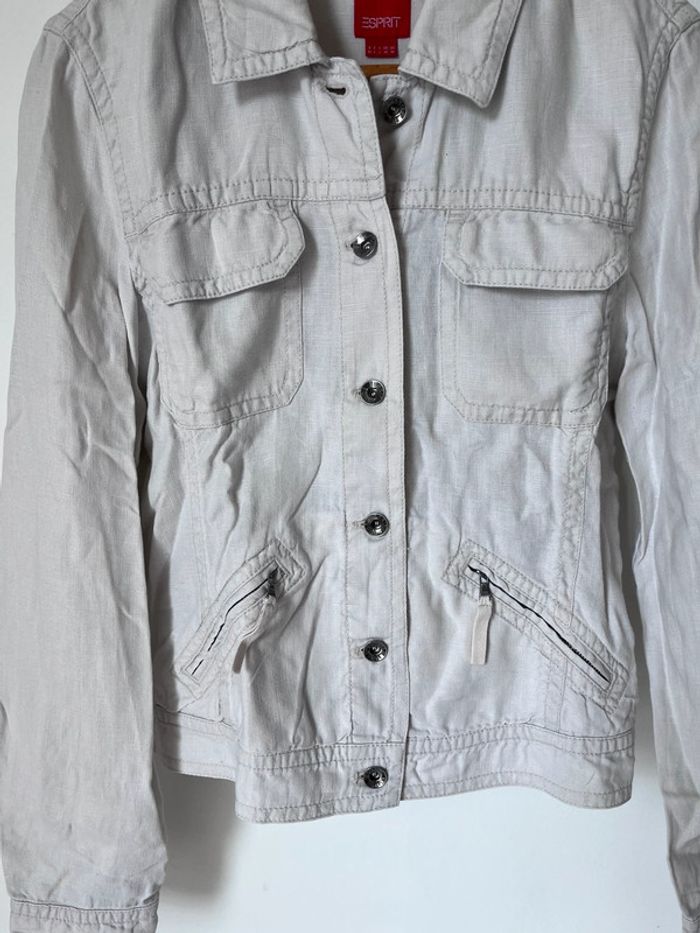 Veste blanc cassé en lin Esprit - photo numéro 3