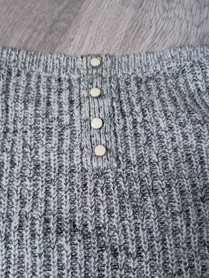 Pull gris pailleté Cache cache XS - photo numéro 3