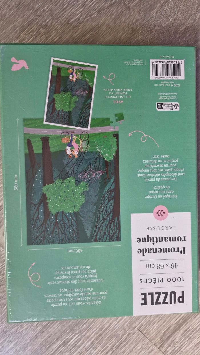 Puzzle 1000 pièces, promenade romantique Larousse - photo numéro 2