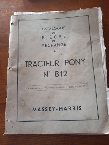 Catalogue pièces de rechange tracteur pony 812