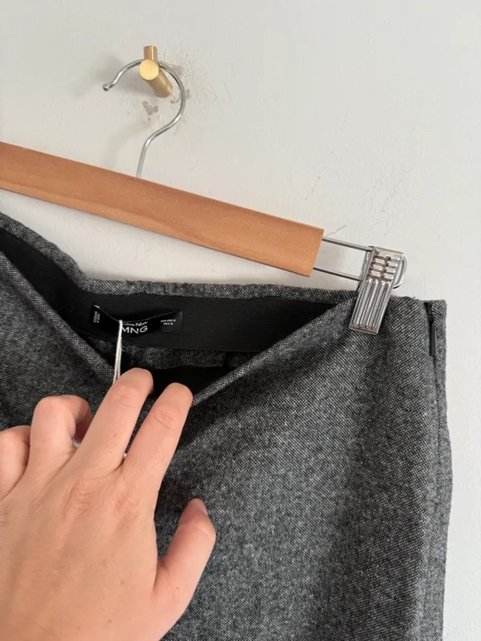 Pantalon Mango gris chiné - photo numéro 6